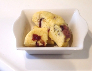 レンジで　ホットケーキミックスのジャム蒸しパン
