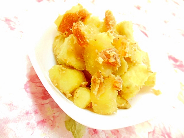 昆布出汁de❤薩摩芋と柚子糖の粉ふき芋風❤