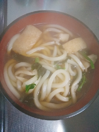 めんつゆで簡単きつねうどん