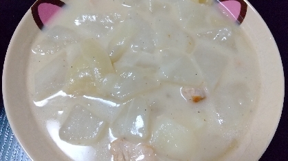 圧力鍋で作るクリームシチュー(大根・高野豆腐)