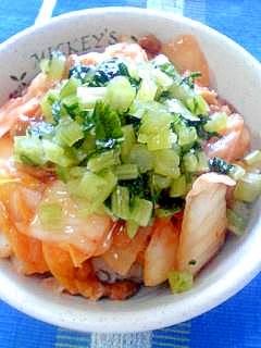 納豆の食べ方-キムチ＆野沢菜♪