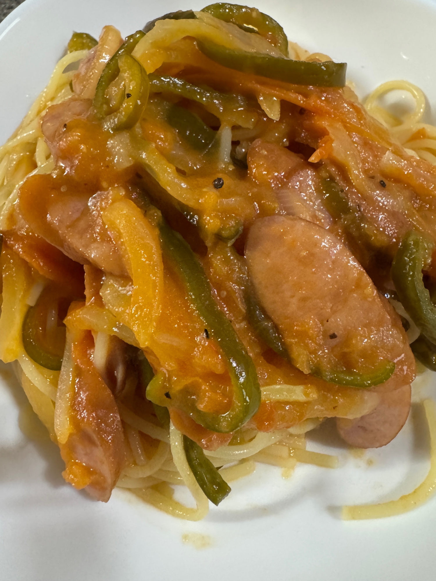 五峰美トマトでナポリタン