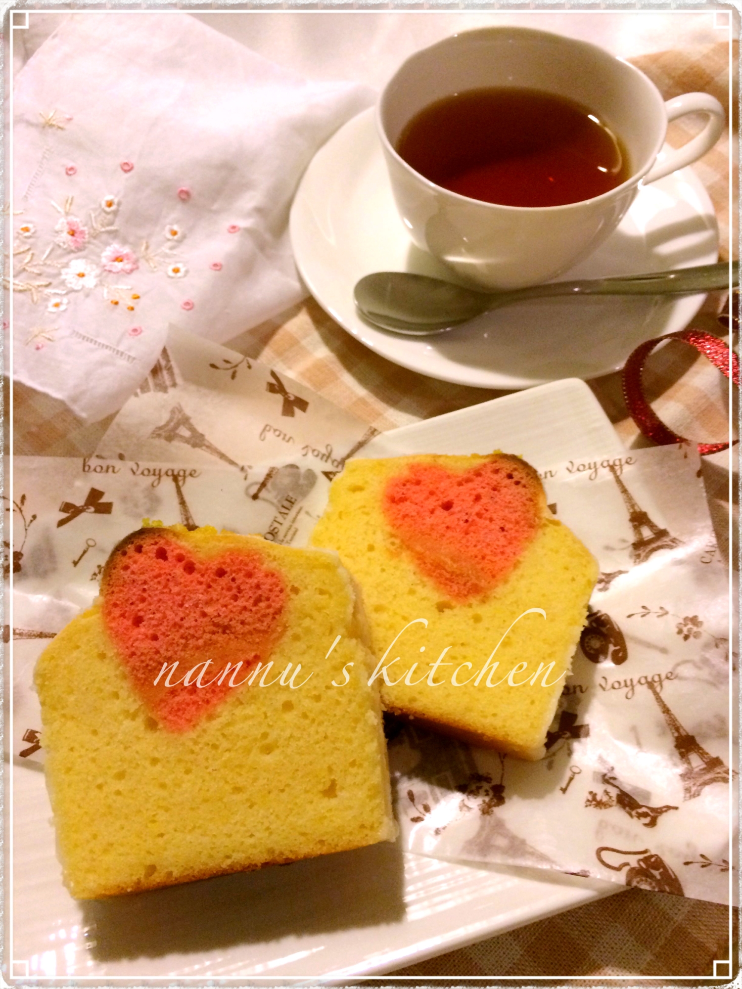 甘酸っぱい バレンタインに隠しハートパウンドケーキ レシピ 作り方 By Nannu S Kitchen 楽天レシピ