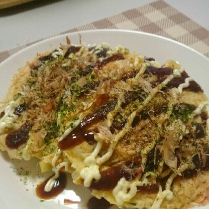 シンプル材料で美味しかったです。
お好み焼き粉いらずで助かります。ご馳走さまでした♪