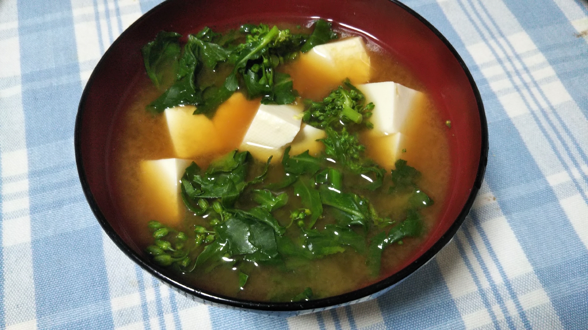 菜の花と豆腐の味噌汁 レシピ 作り方 By ミニー7015 楽天レシピ