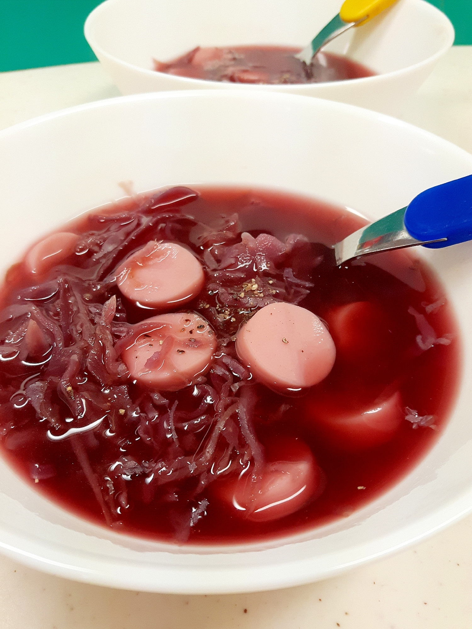 紫キャベツのザワークラウトと魚肉ソーセージスープ レシピ 作り方 By Acchan66 楽天レシピ 紫キャベツのザワークラウトと魚肉ソーセージスープ レシピ 作り方 By Acchan66 楽天レシピ