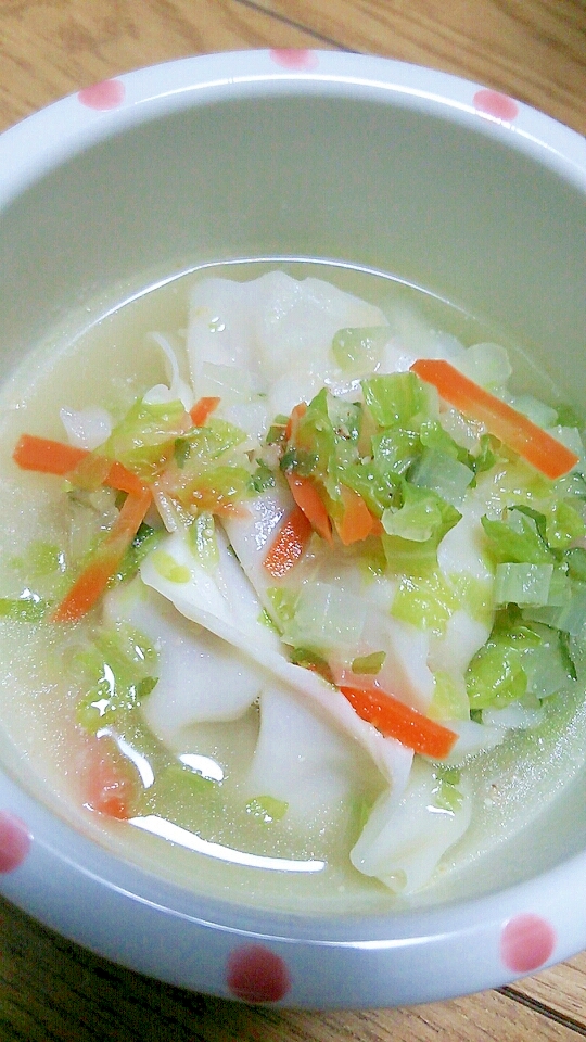 白菜と大根と人参の餃子スープ