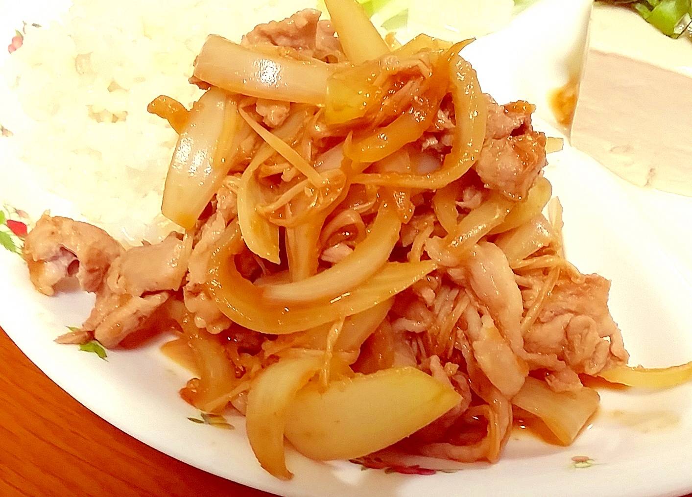 焼肉のたれで☆簡単生姜焼き風炒め♪