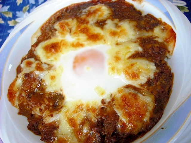 前日の残ったカレーで簡単焼きカレー