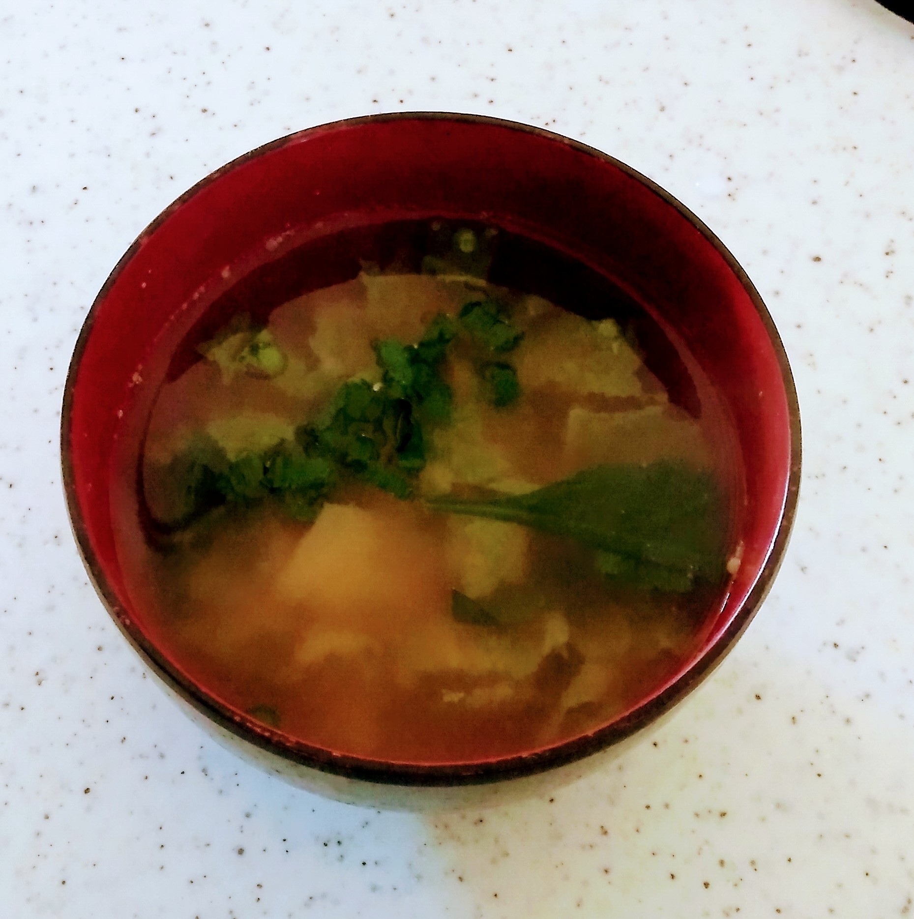 ほうれん草と白菜の味噌汁