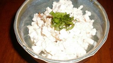煎り卵白と豆腐