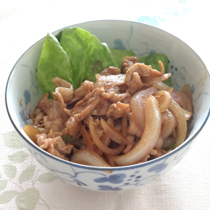 子供が喜ぶ(^^)豚肉のカレー風味生姜焼き丼♪