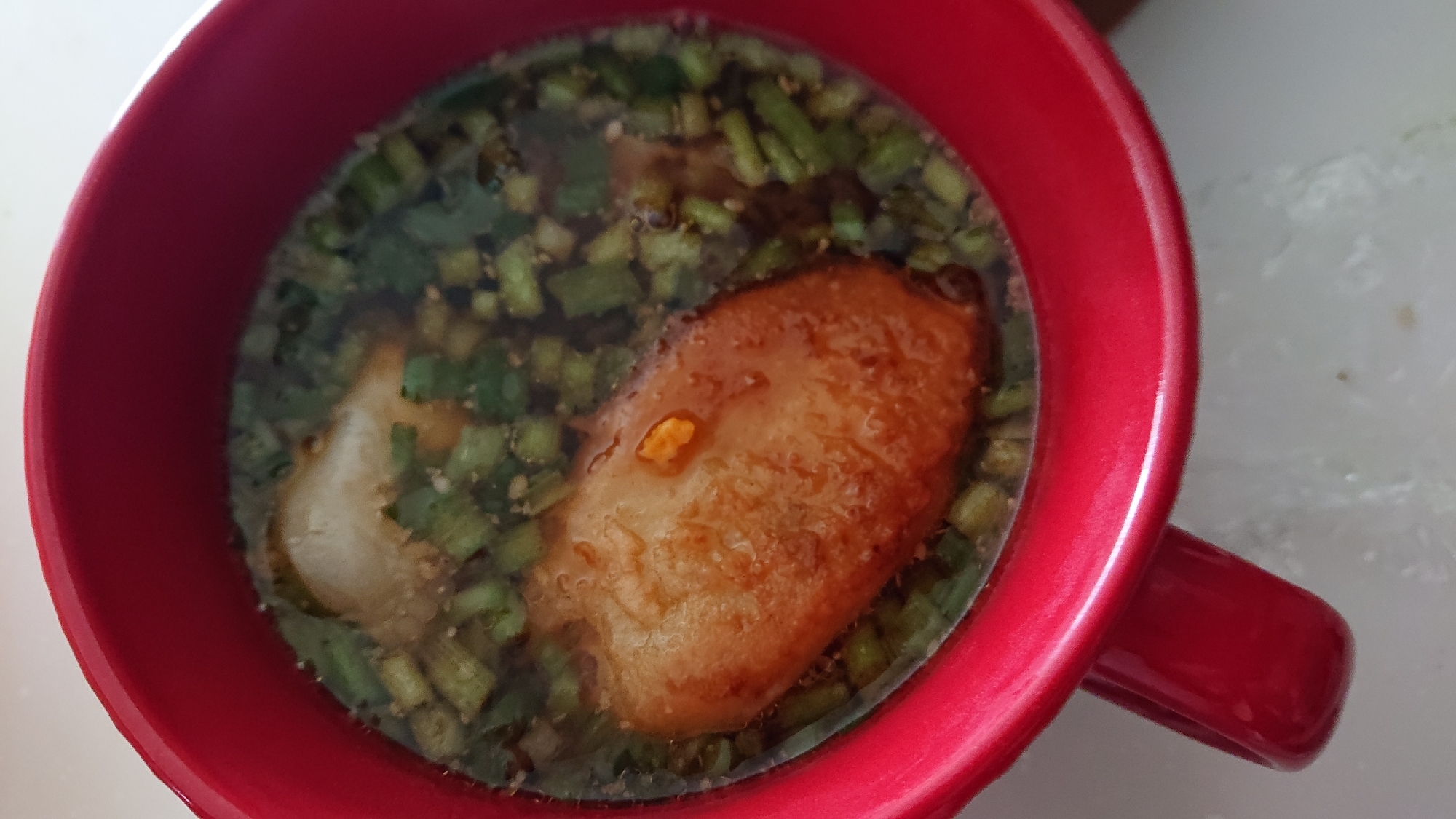 簡単ごま味噌餃子スープ