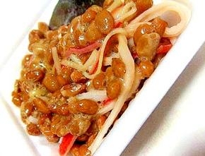 カニカマで！カニ酢納豆