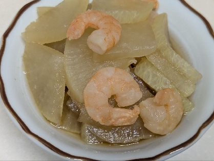 白だしで簡単♡レンジで時短♡大根とえびの白だし煮