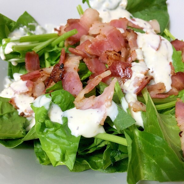 サラダほうれん草とカリカリベーコンのサラダ レシピ 作り方 By わんなん 楽天レシピ サラダほうれん草とカリカリベーコンのサラダ レシピ 作り方 By わんなん 楽天レシピ