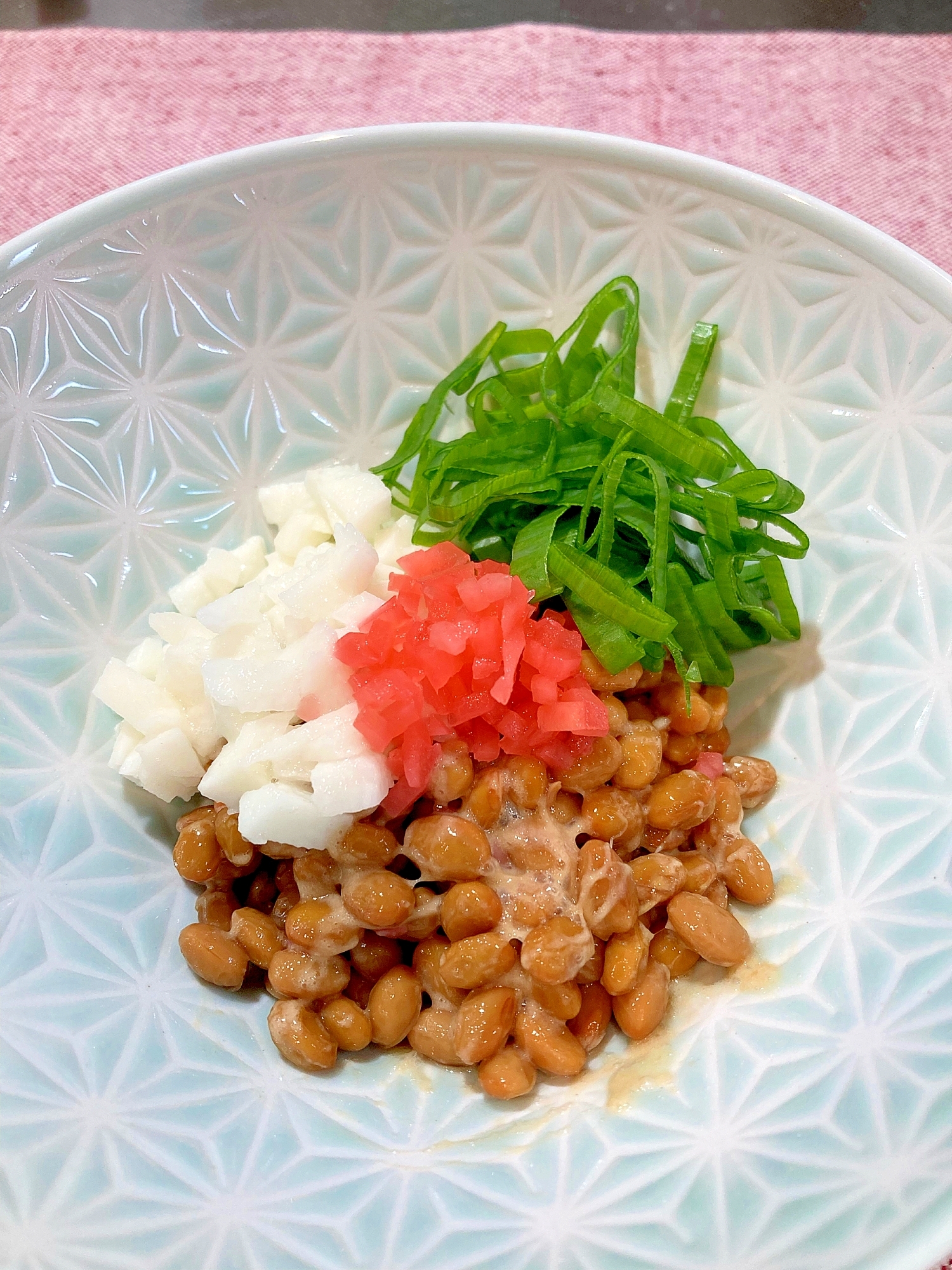 ♦️納豆アレンジ♦紅生姜と長芋