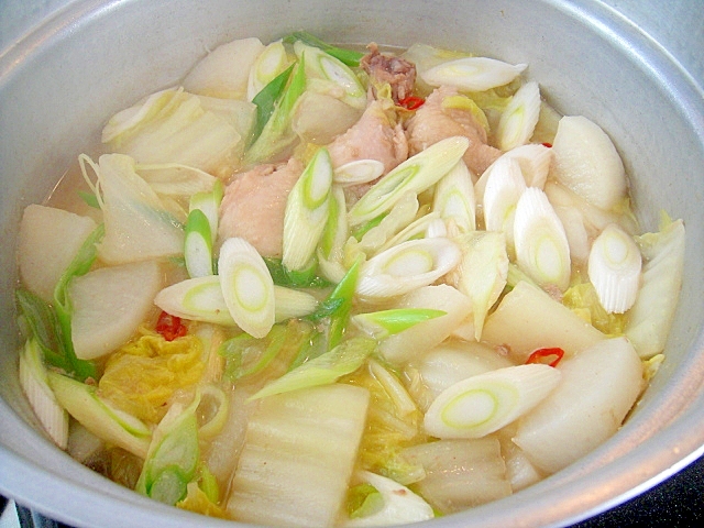 手羽元と大根白菜の味噌鍋
