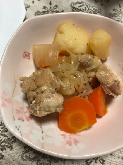 牛肉が無かったので鶏肉で作りました。圧力鍋を使うと本当に簡単ですね。ごちそうさまでした♪