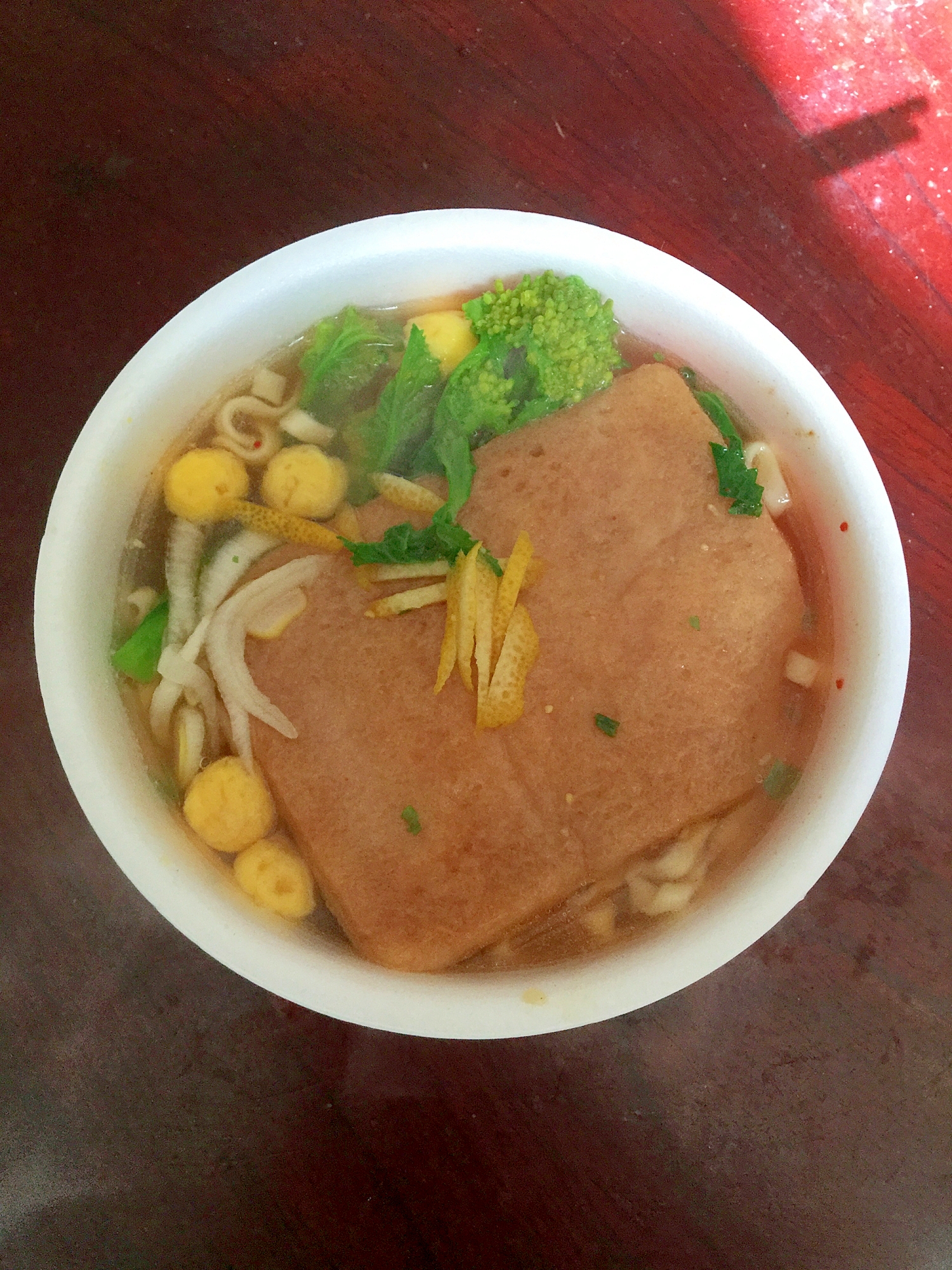 赤いきつね春アレンジ 菜の花と柚子とネギで レシピ 作り方 By とりあえず乾杯 楽天レシピ