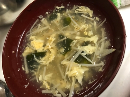 豆腐とえのきの中華スープ(天津飯のあんで)