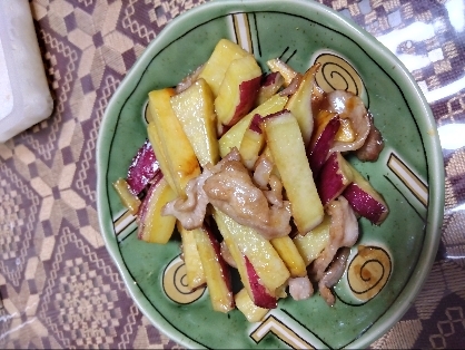 里芋とさつまいも豚肉の甘辛煮