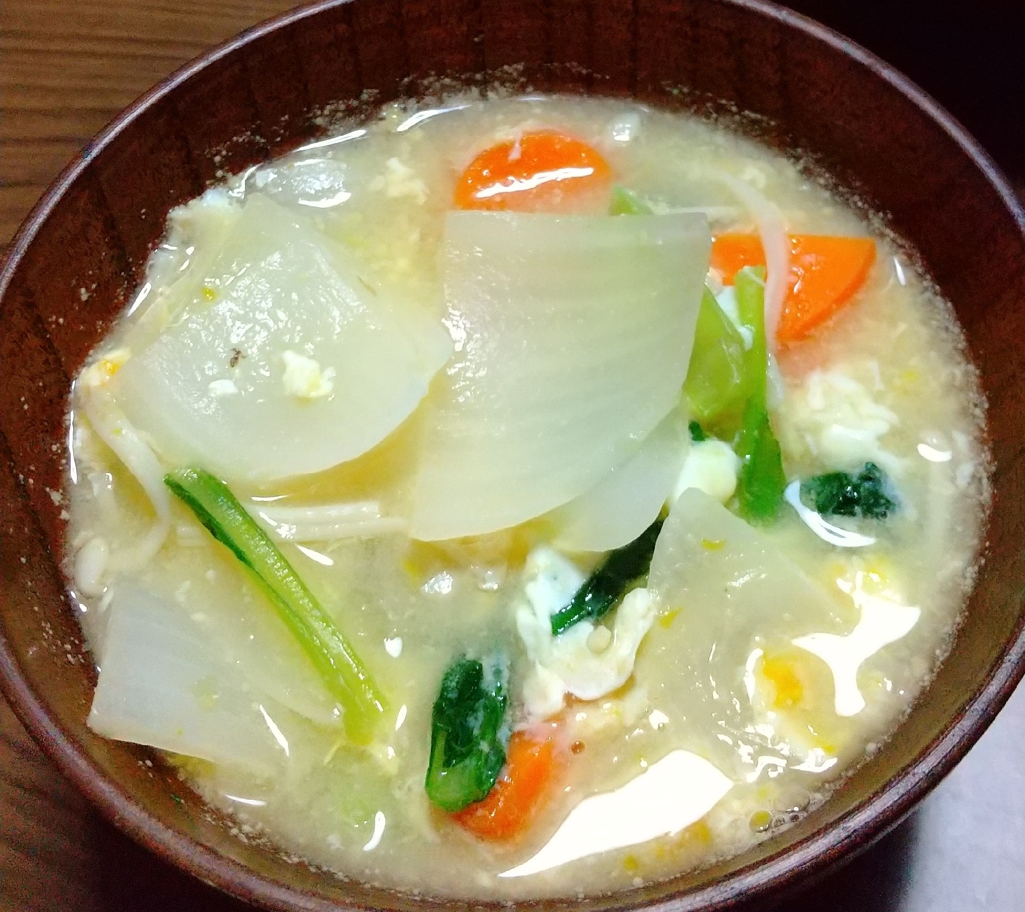 野菜のかきたま味噌汁