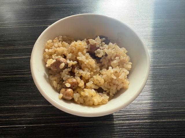 ムカゴご飯　玄米餅米　電気圧力鍋インスタントポット