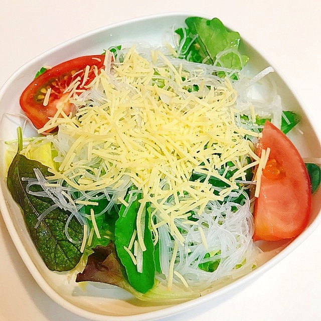 大根とトマトとベビーリーフの春雨サラダ♪ヘルシー