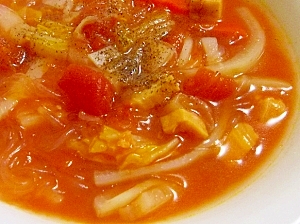 赤ちゃんと一緒 春雨のコンソメトマトスープ レシピ 作り方 By へんてこぽこりんママ 楽天レシピ