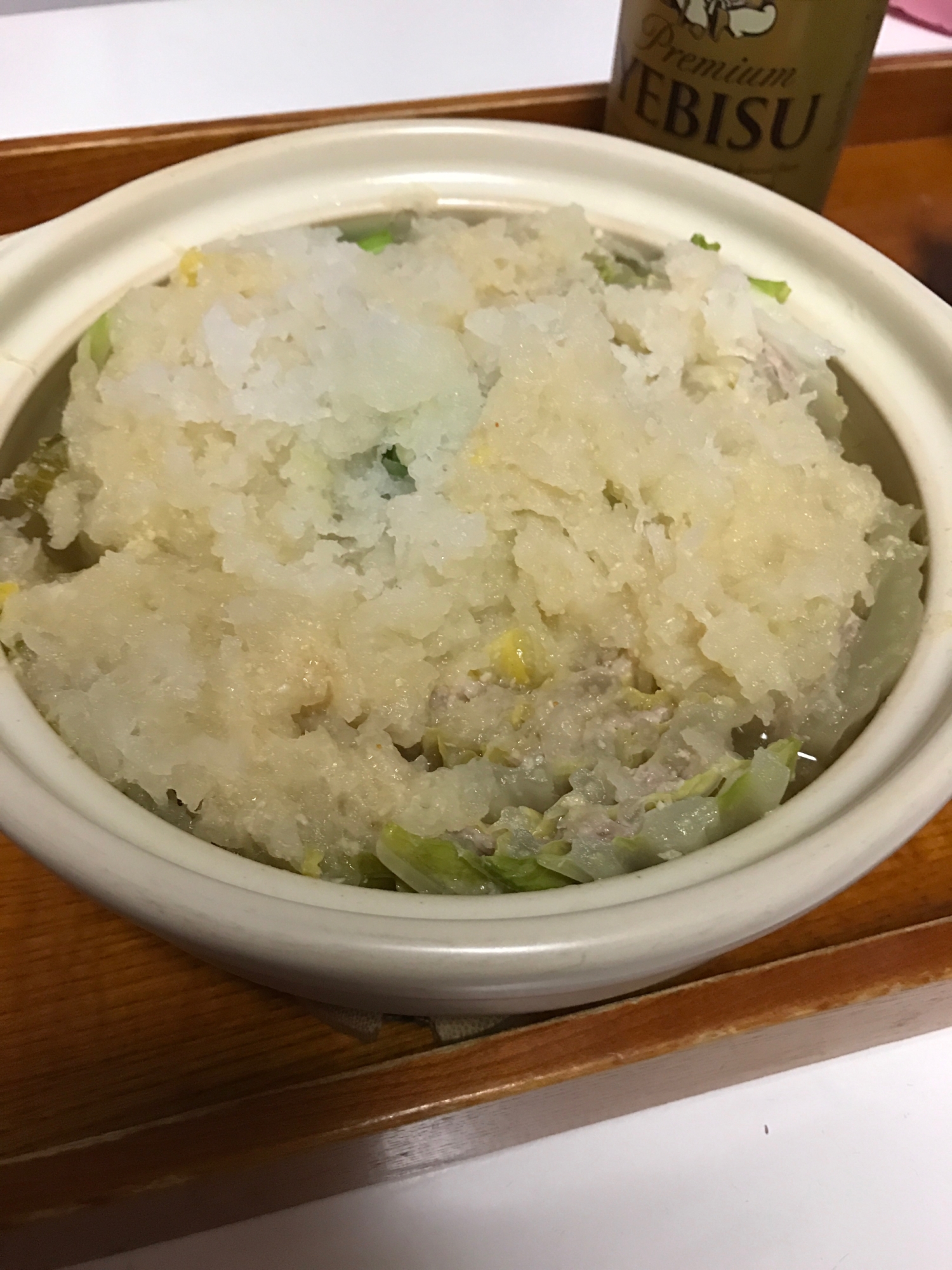 とり野菜みそでみぞれミルフィーユ鍋