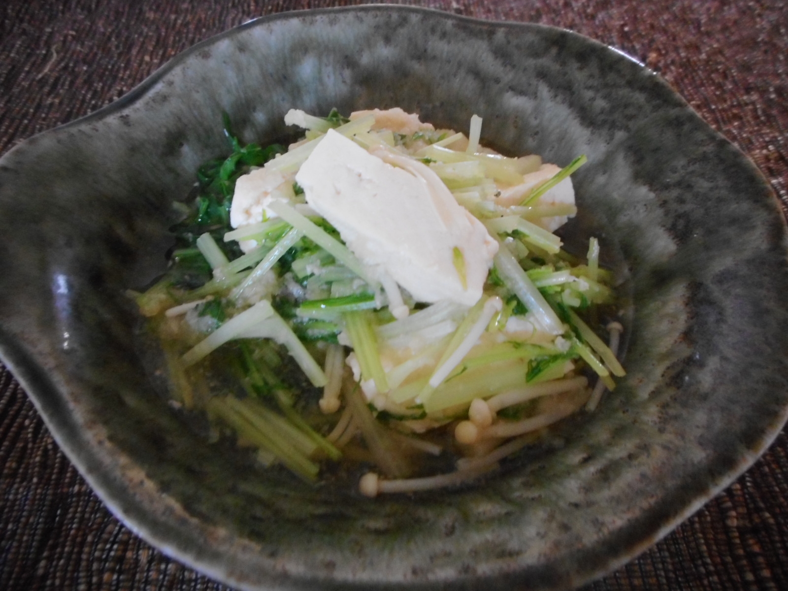 豆腐と水菜とえのきのおろし煮