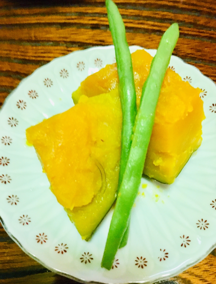 かぼちゃとインゲンの煮物