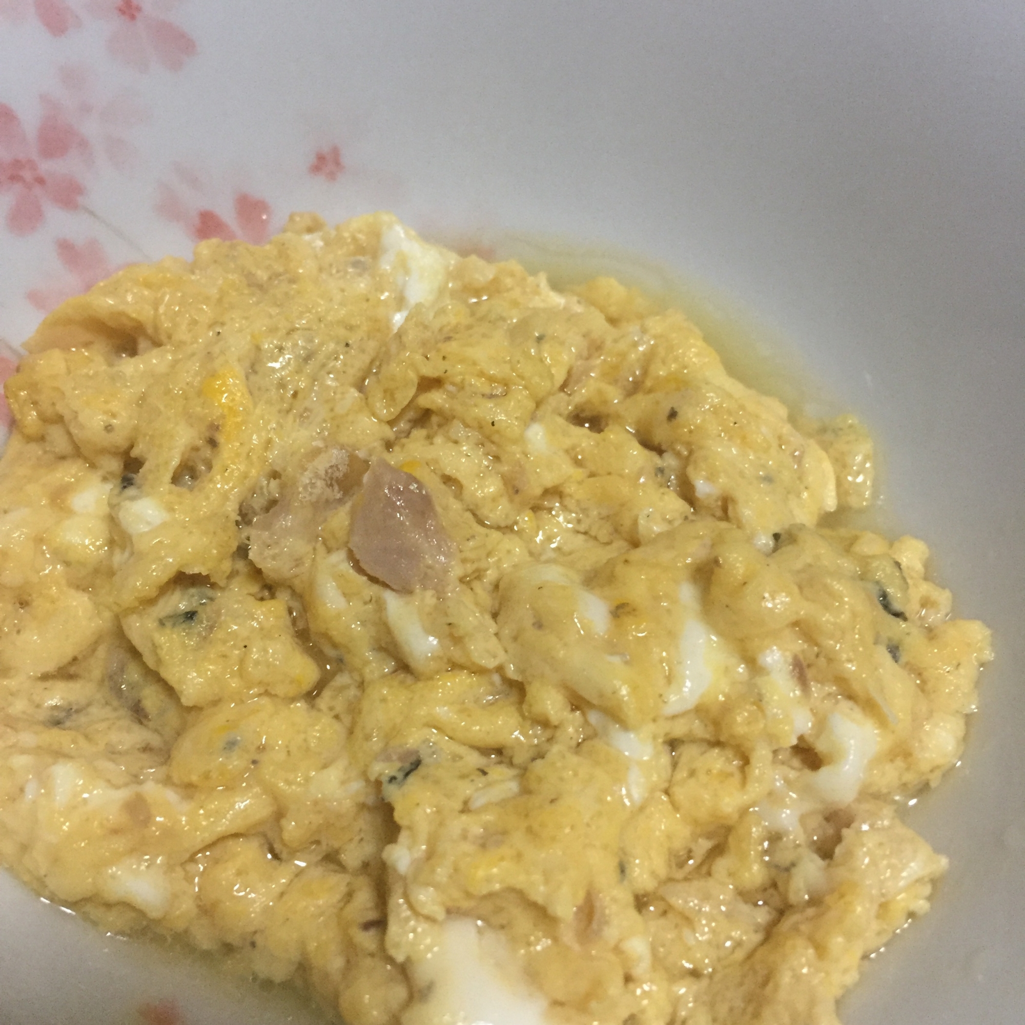 サバ水煮缶の残り汁で!スクランブルエッグ
