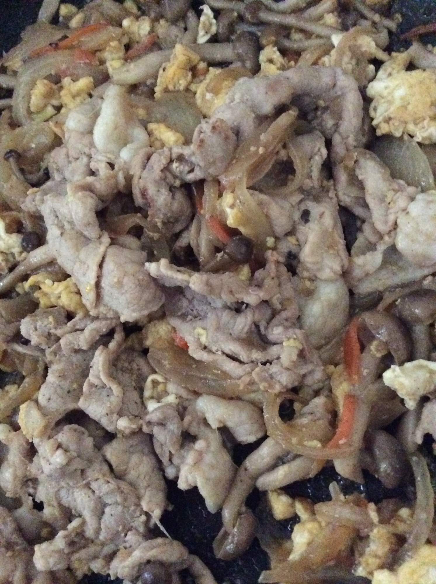 豚としめじのバター醤油炒め