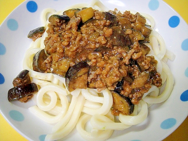 カレー風味 茄子の肉味噌うどん レシピ 作り方 By Mint74 楽天レシピ
