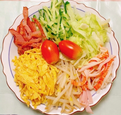 インスタントラーメンで作る☆冷やし中華