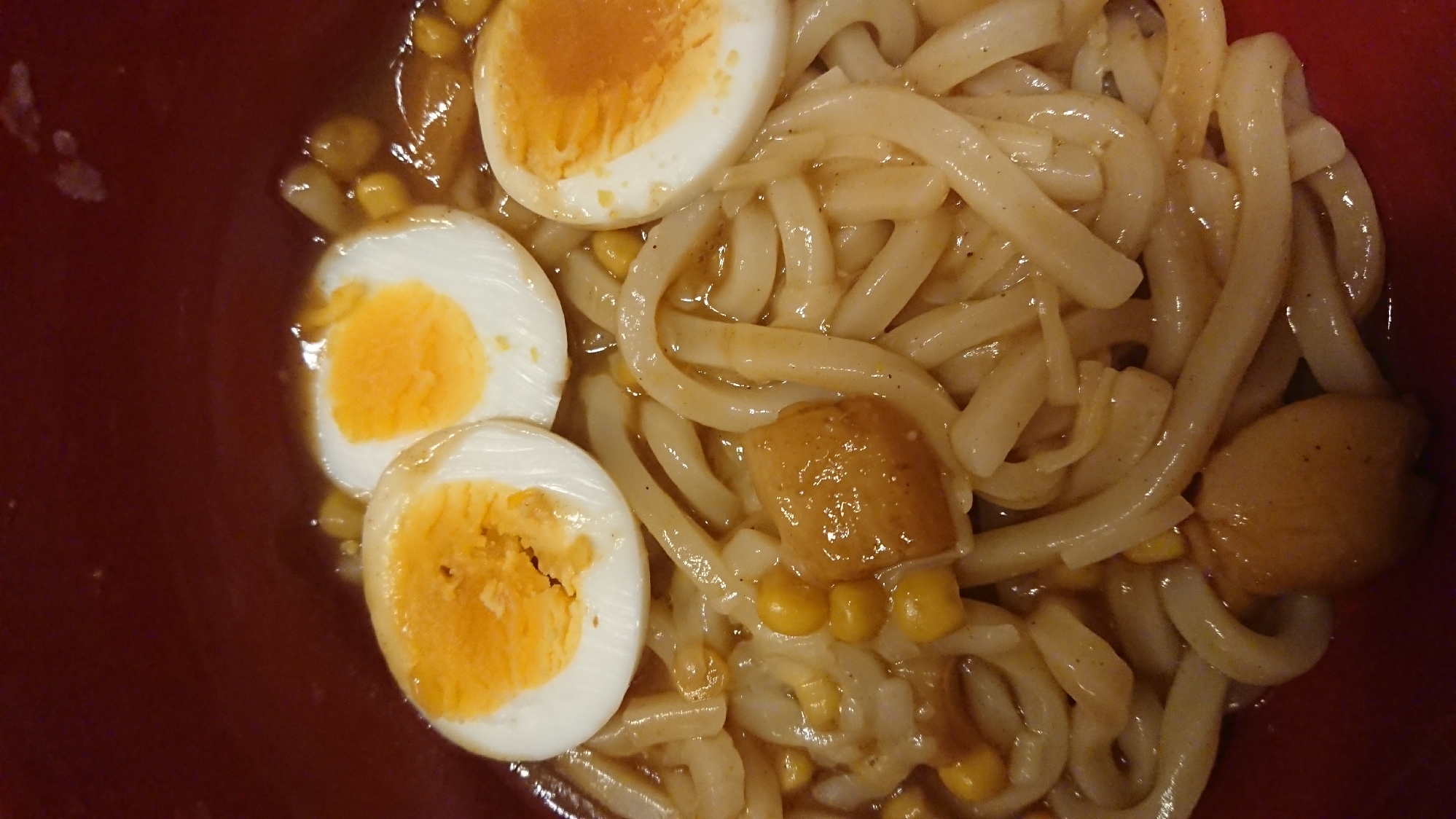 たまごコーンカレーのうどん