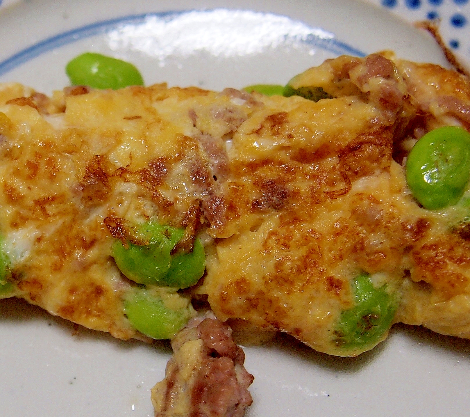 枝豆と鶏ひき肉の卵焼き