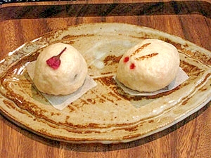 パンケーキミックスで和菓子♪簡単桜のうさぎ饅頭！