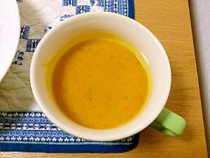 かぼちゃと玉ねぎのこってりスープ