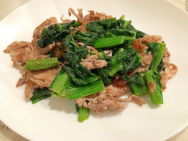 生高菜と豚肉炒め
