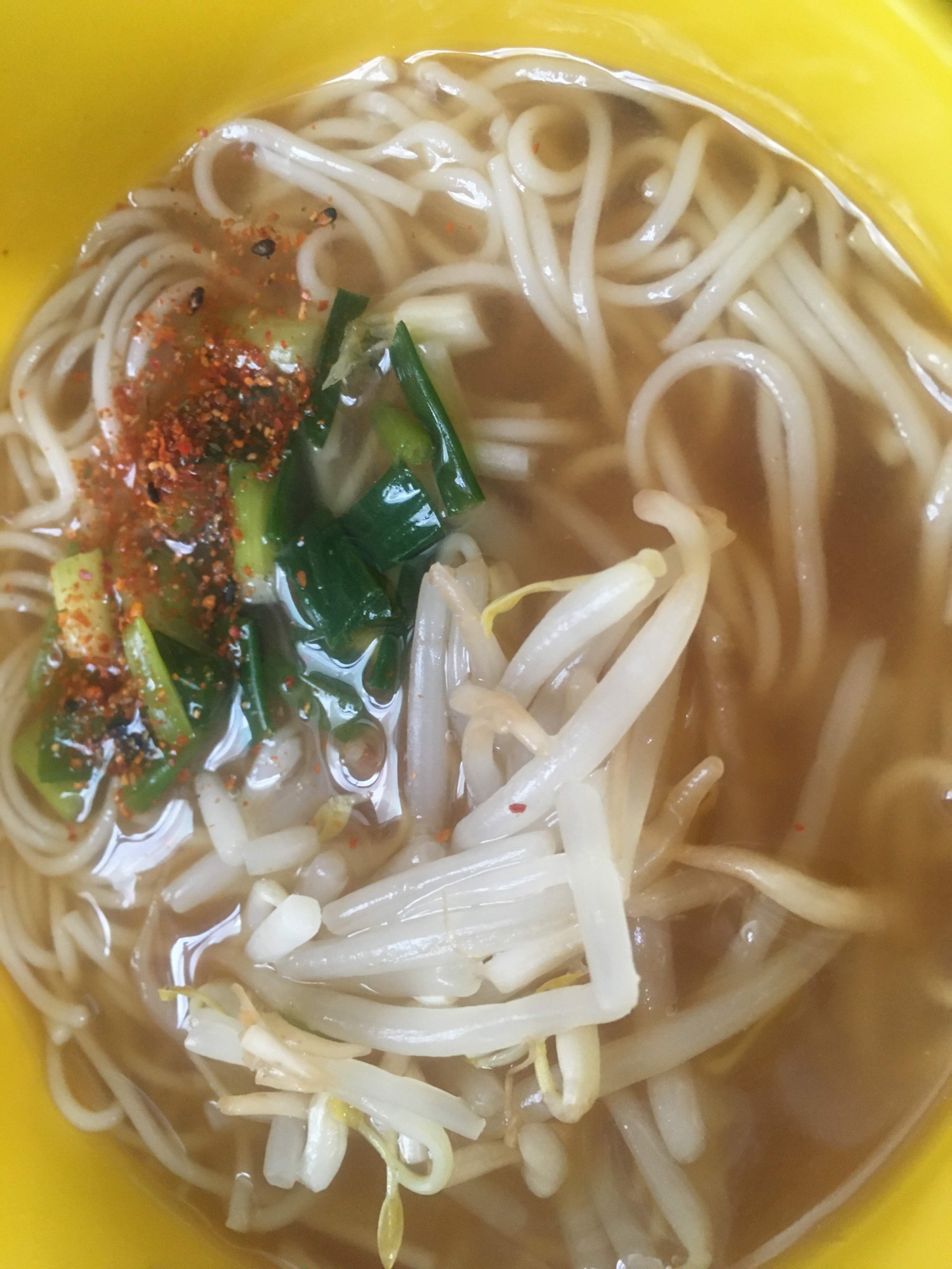 もやし、山椒味噌のにゅうめん