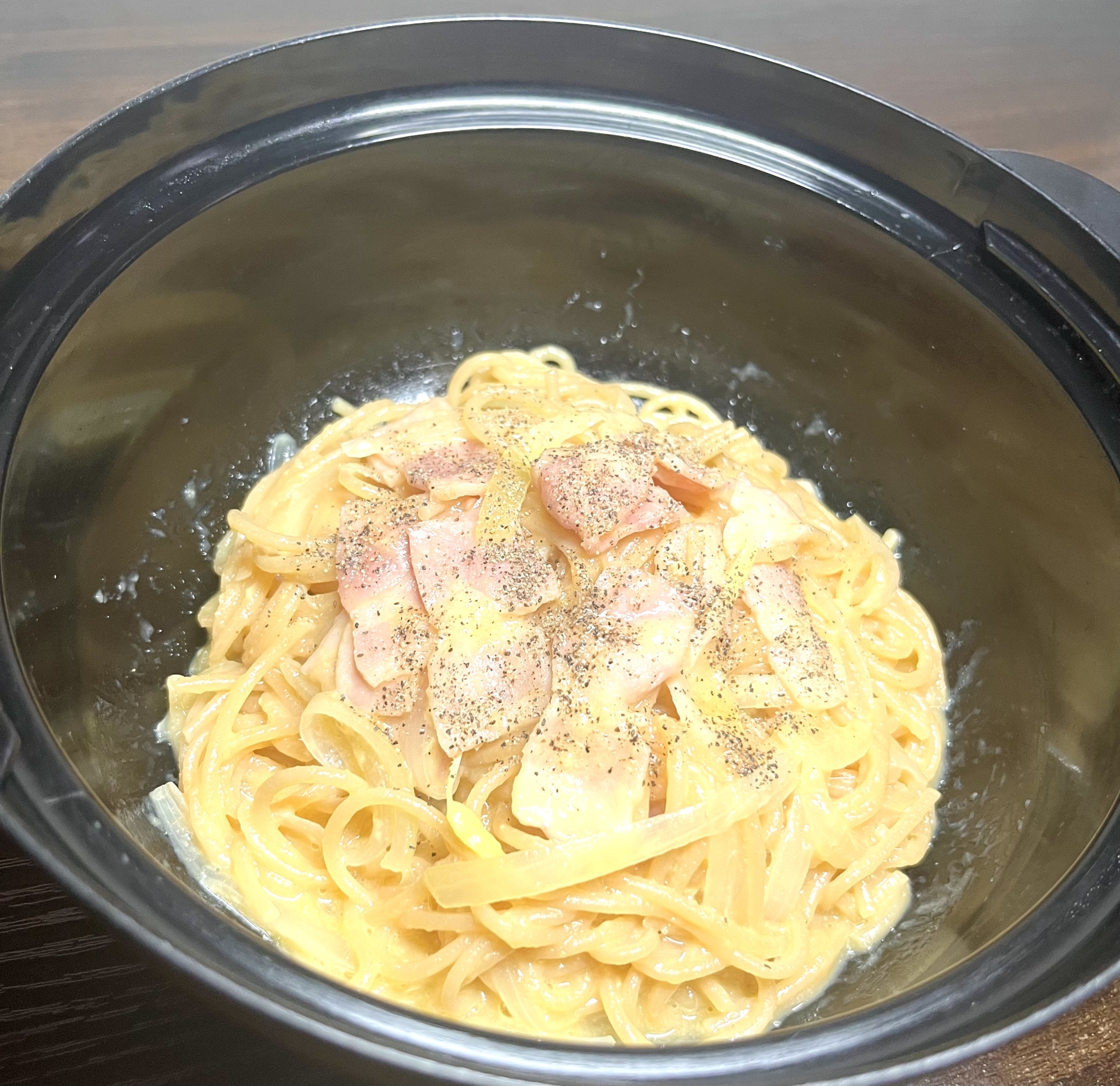 【レンジで完結】簡単カルボナーラ