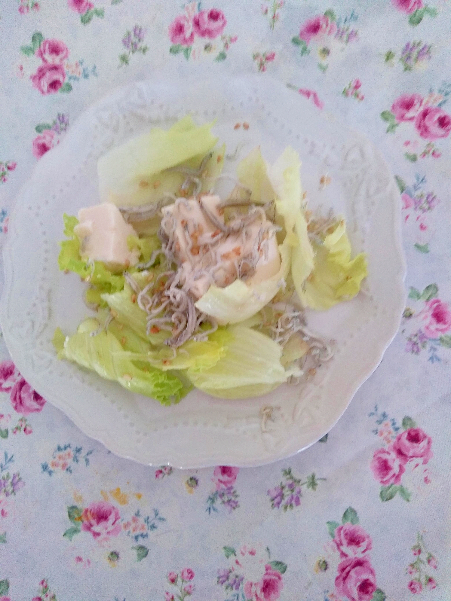 ヘルシー豆腐とじゃこのサラダ