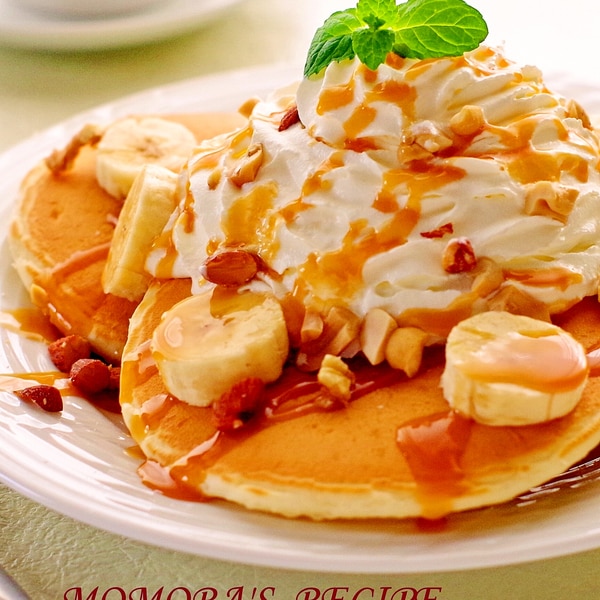 自家製 バナナキャラメルの豆乳パンケーキ レシピ 作り方 By ももら 楽天レシピ 自家製 バナナキャラメルの豆乳パンケーキ レシピ 作り方 By ももら 楽天レシピ