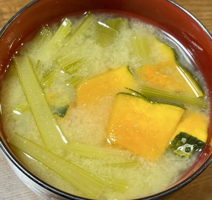 白菜、かぼちゃの味噌汁