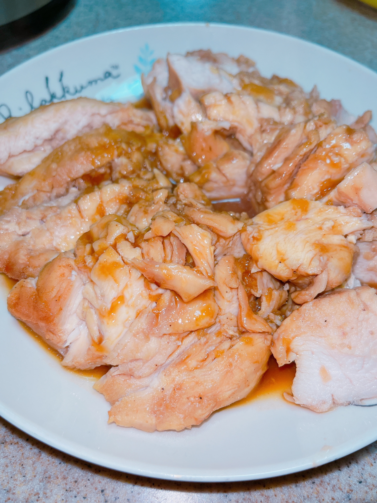 レンチンで簡単ᕷ˖°鶏むねのテリテリ煮