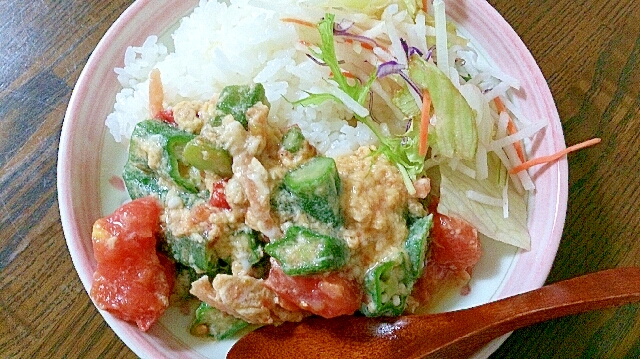 おくらトマト丼☆