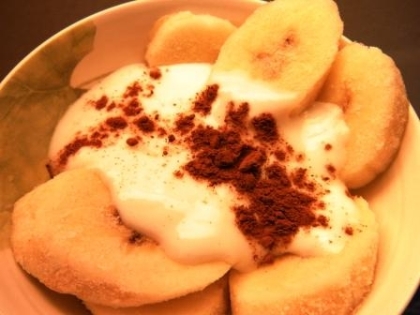 冷凍バナナで作ったら、ひんやり♪チョコバナナ風でメチャうま(>_<)♡
食後の素敵デザートになって幸せ・・(゜-゜)♪